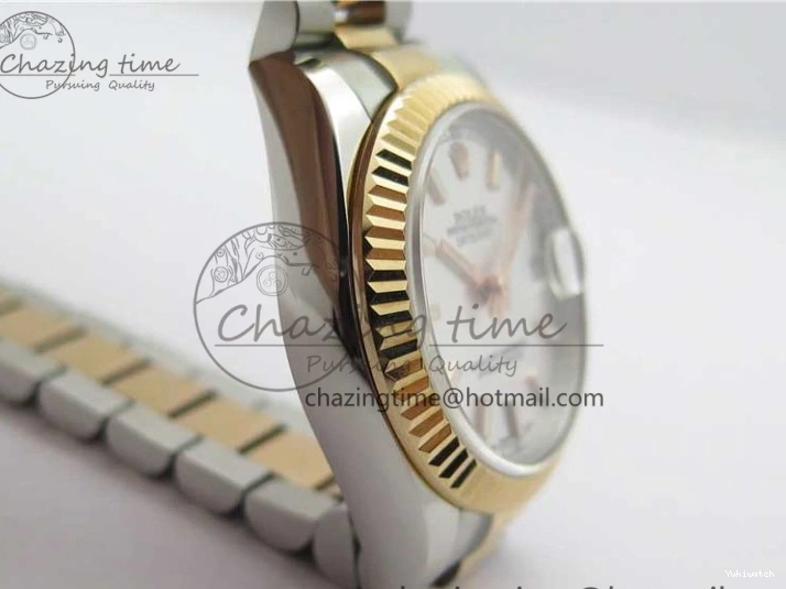 RG SS President Stick Markers NH05A Best GSF 178274 SEIKO 31mm Datejust Edition on Bracelet Dial SS RG Silver 1123